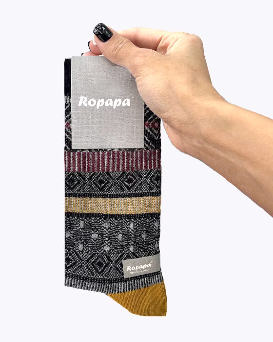 جوراب ساقدار طرح اسلیمی زنانه ROPAPA
